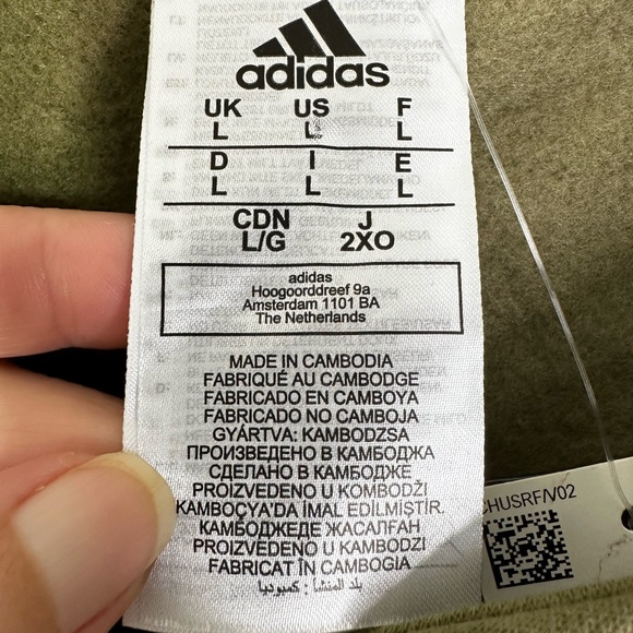 NWT Adidas AOP Fleece Hoodie Pullover Sweatshirt in Olive Men’s Sz L - Picture 8 of 12